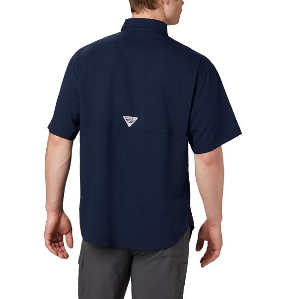 Columbia PFG Tamiami Shirts Navy For Men's NZ46925 New Zealand